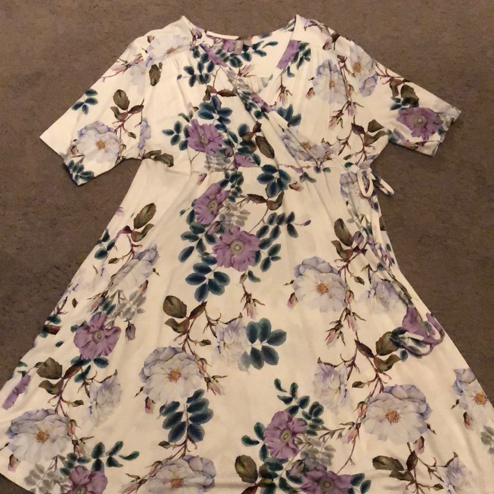 White Floral Maternity Dress